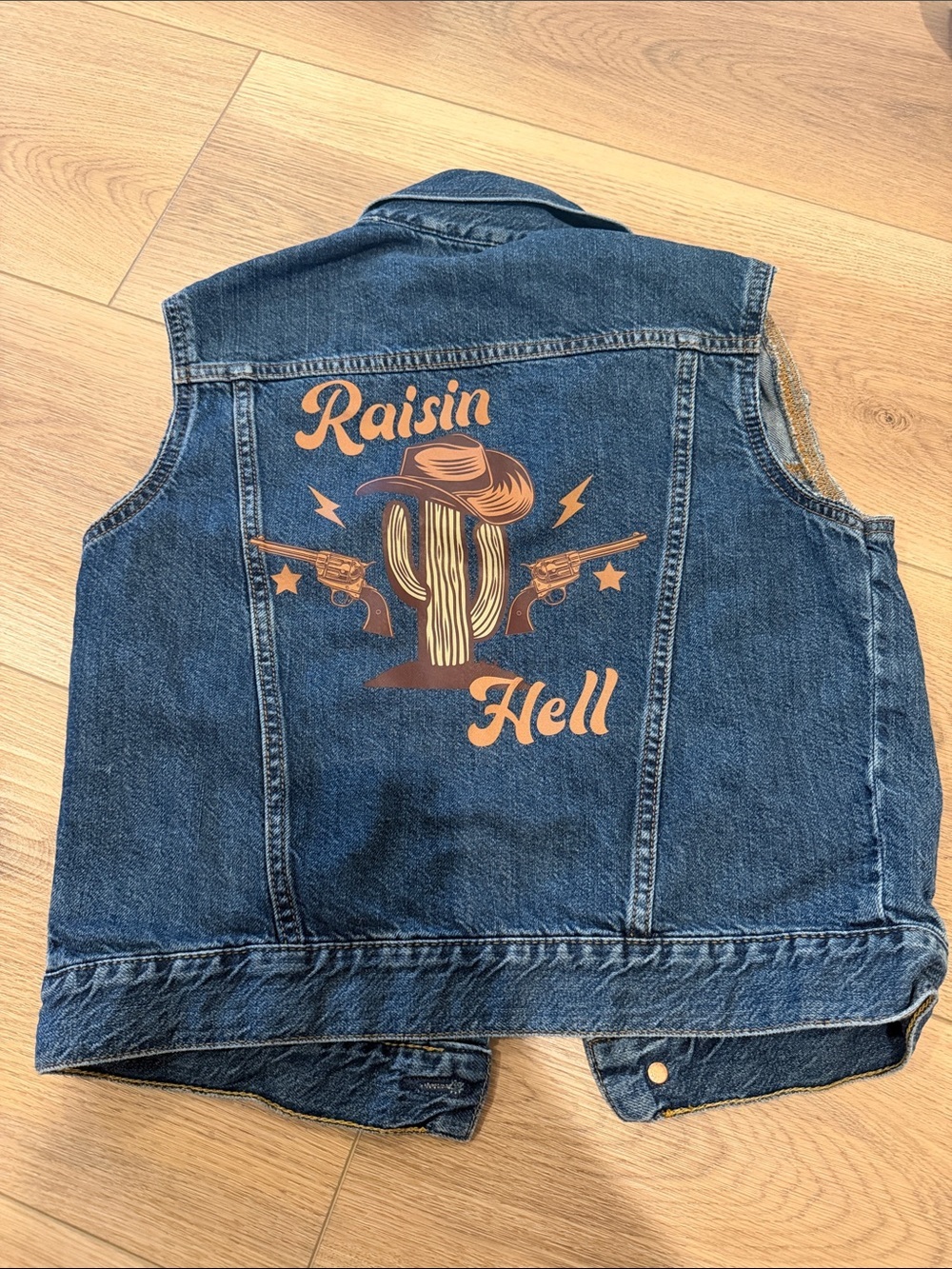 Upcycled Western Denim Jacket Girls Size Large